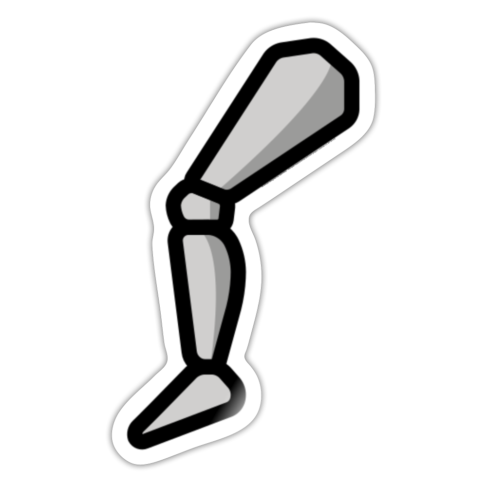 Mechanical Leg Moji Sticker - Emoji.Express - white glossy