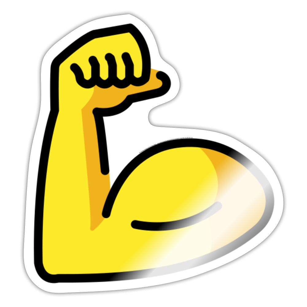 Flexed Bicep Moji Sticker - Emoji.Express - white glossy