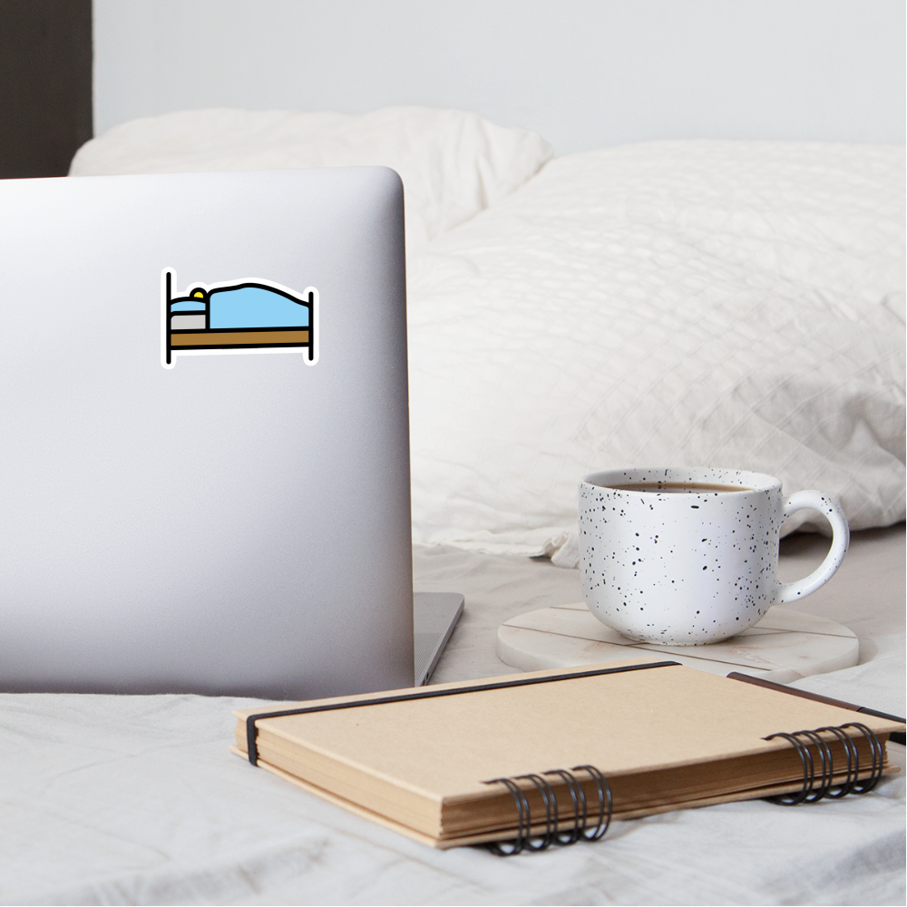 Person in Bed Moji Sticker - Emoji.Express - white matte