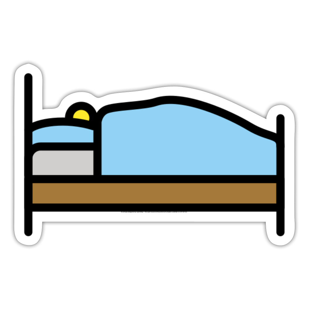 Person in Bed Moji Sticker - Emoji.Express - white matte
