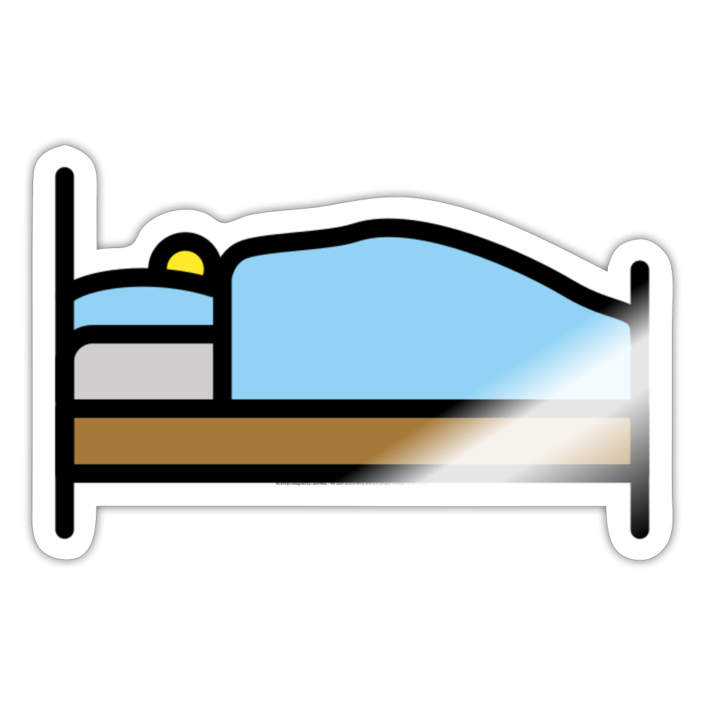 Person in Bed Moji Sticker - Emoji.Express - white glossy