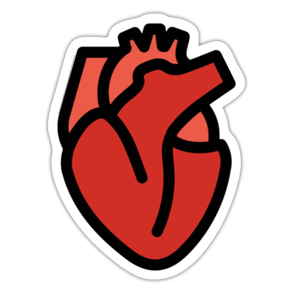 Anatomical Heart Moji Sticker - Emoji.Express - white matte