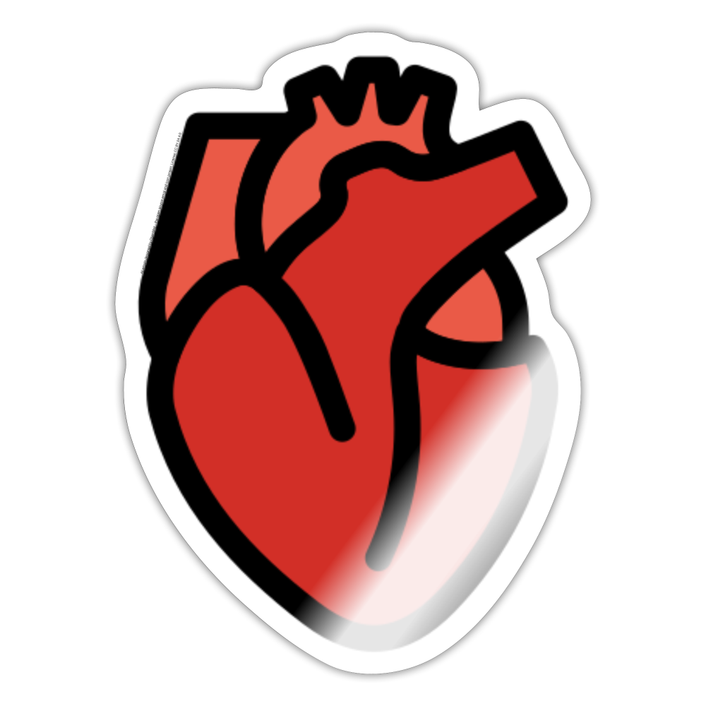 Anatomical Heart Moji Sticker - Emoji.Express - white glossy