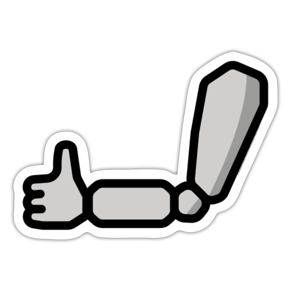 Mechanical Arm Moji Sticker - Emoji.Express - white matte