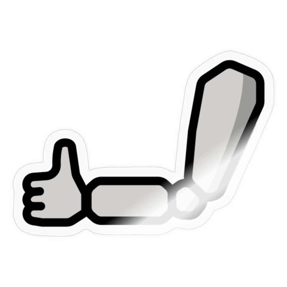 Mechanical Arm Moji Sticker - Emoji.Express - transparent glossy