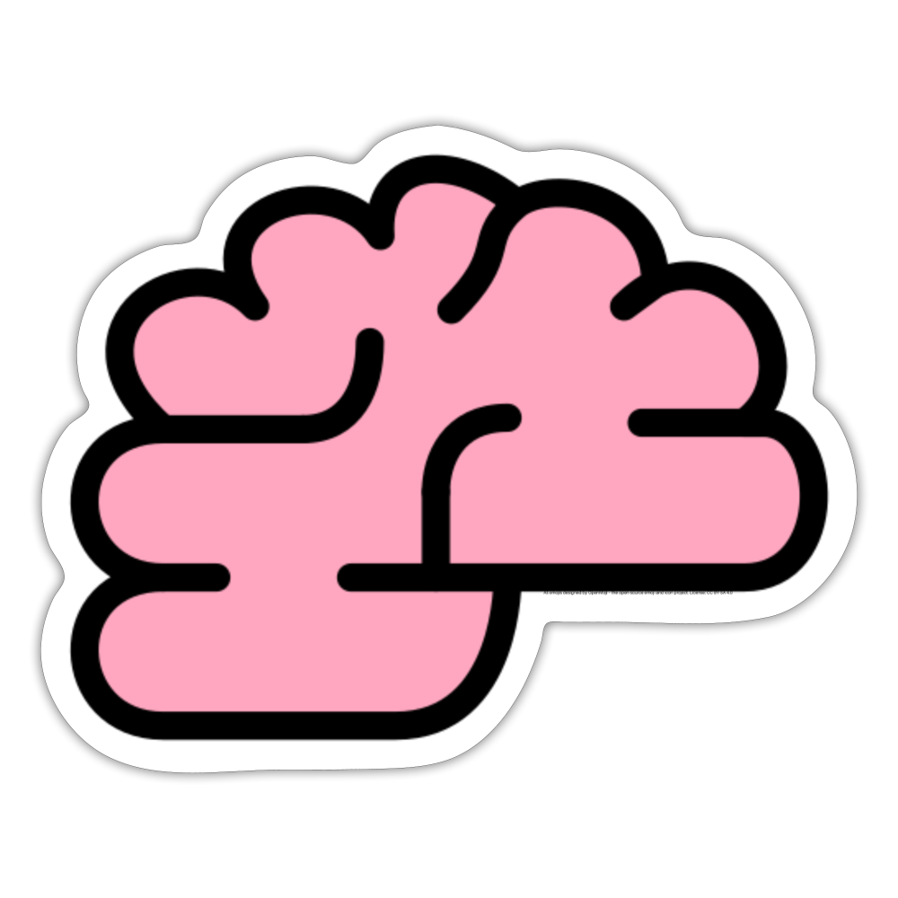 Brain Moji Sticker - Emoji.Express - white matte