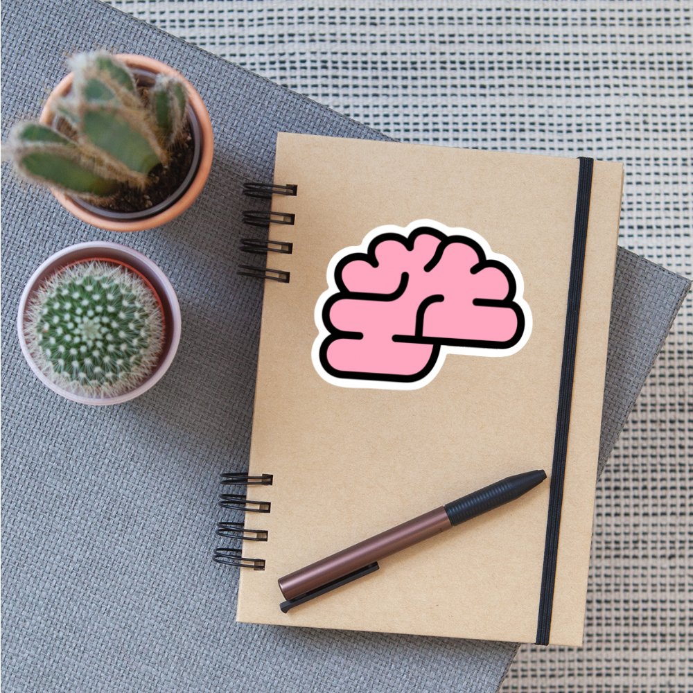 Brain Moji Sticker - Emoji.Express - white matte