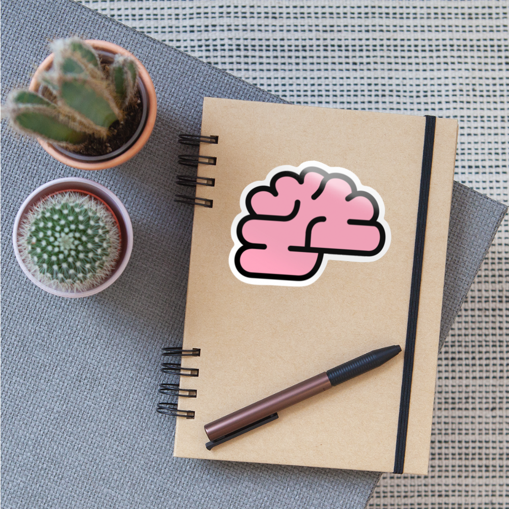 Brain Moji Sticker - Emoji.Express - white glossy