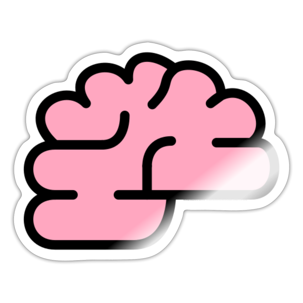 Brain Moji Sticker - Emoji.Express - white glossy