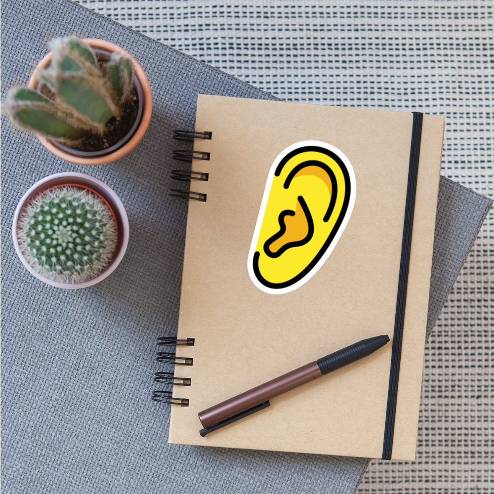 Ear Moji Sticker - Emoji.Express - white matte