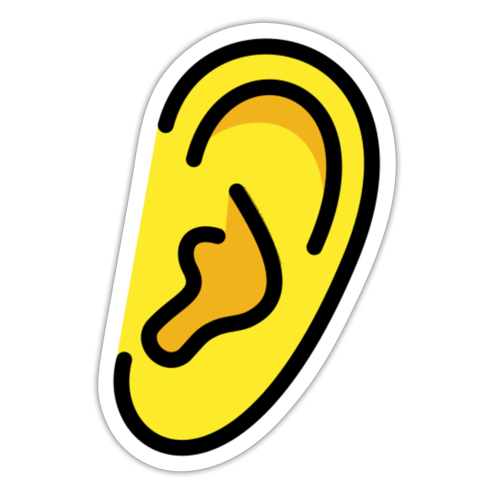 Ear Moji Sticker - Emoji.Express - white matte