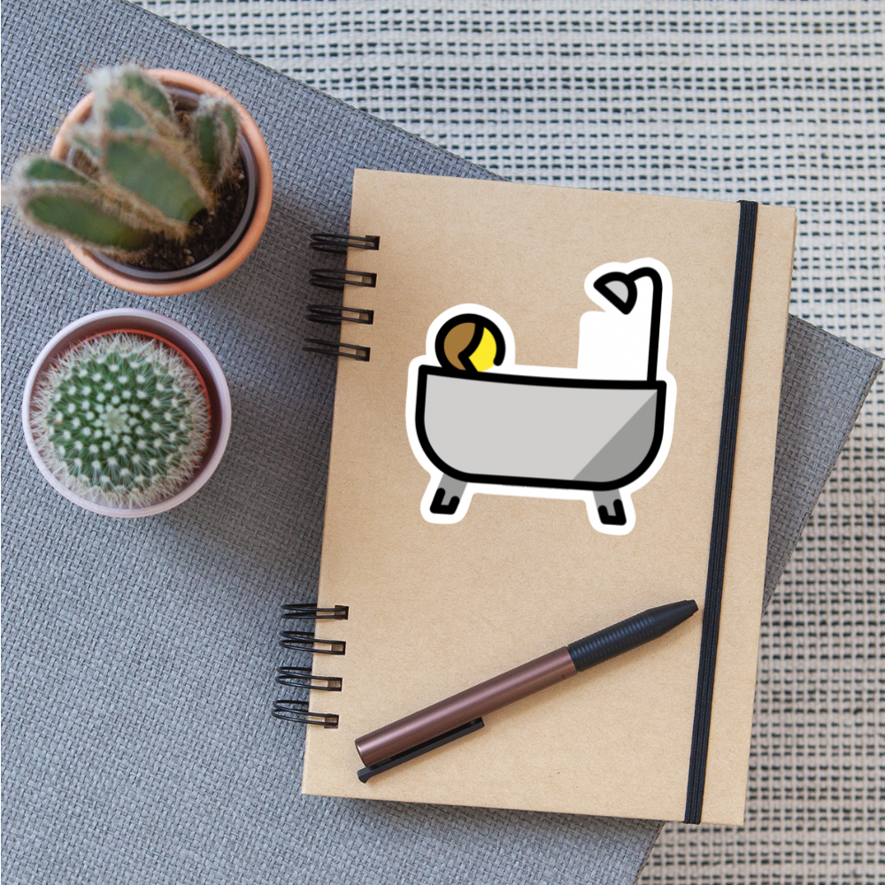 Person Taking Bath Moji Sticker - Emoji.Express - white matte