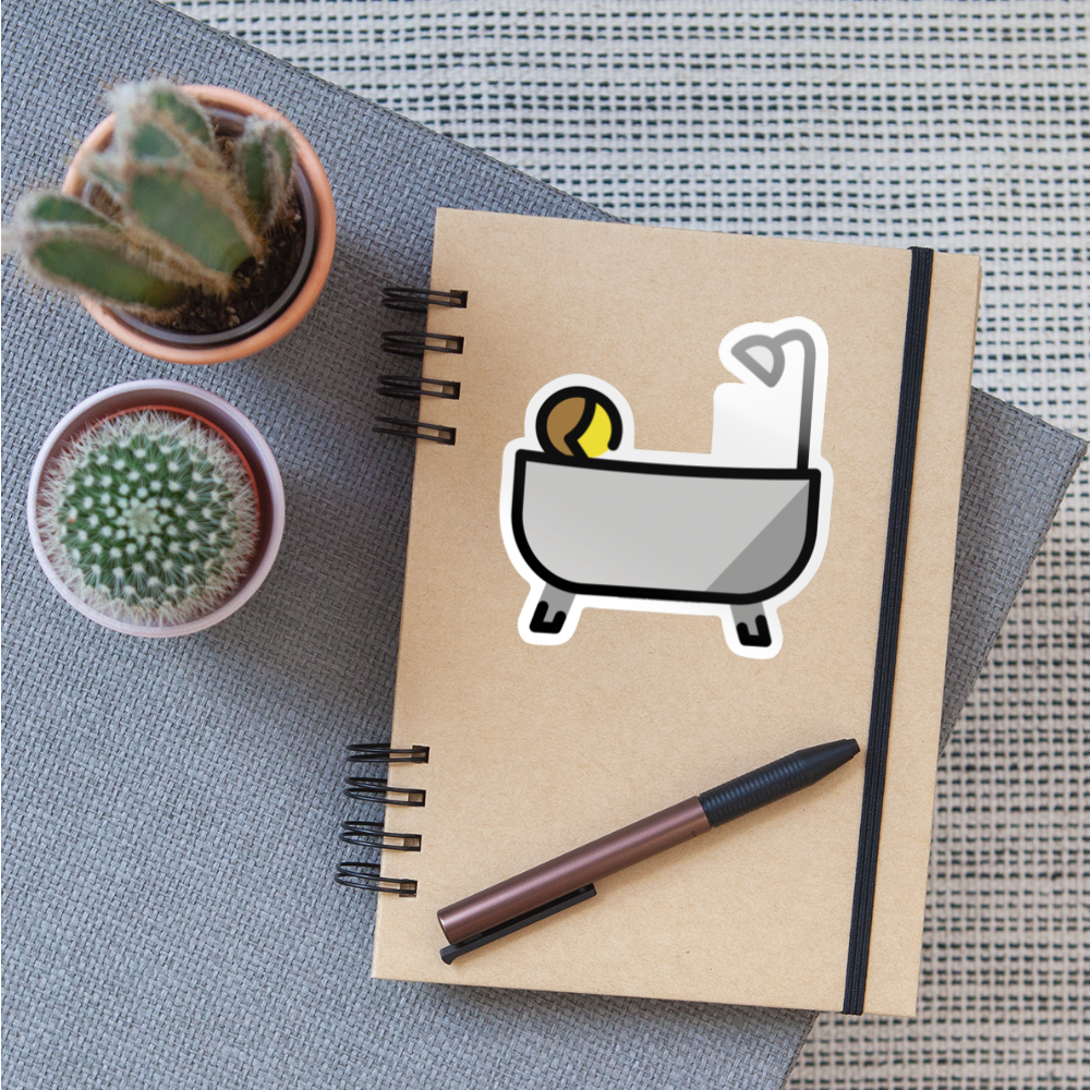 Person Taking Bath Moji Sticker - Emoji.Express - white glossy