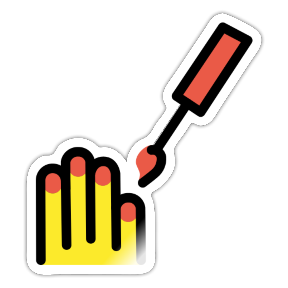 Nail Polish Moji Sticker - Emoji.Express - white glossy