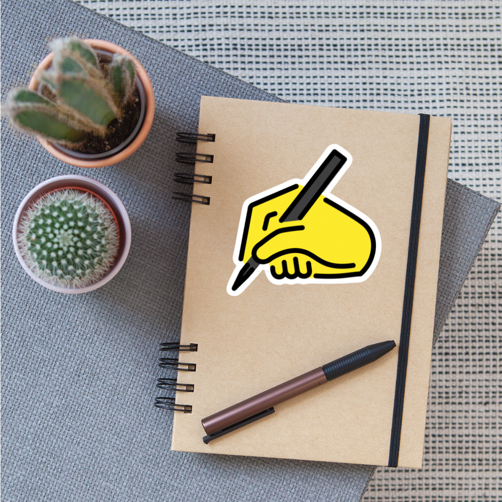 Writing Hand Moji Sticker - Emoji.Express - white matte
