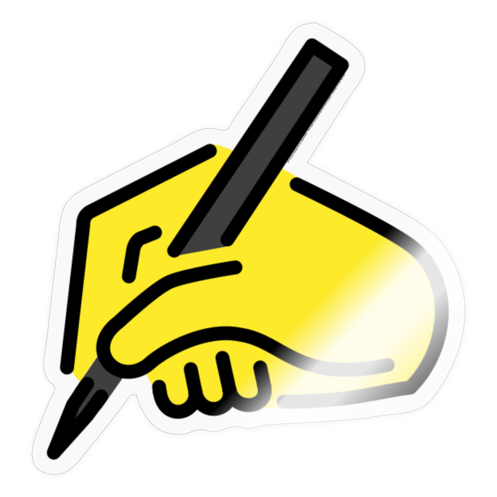 Writing Hand Moji Sticker - Emoji.Express - transparent glossy
