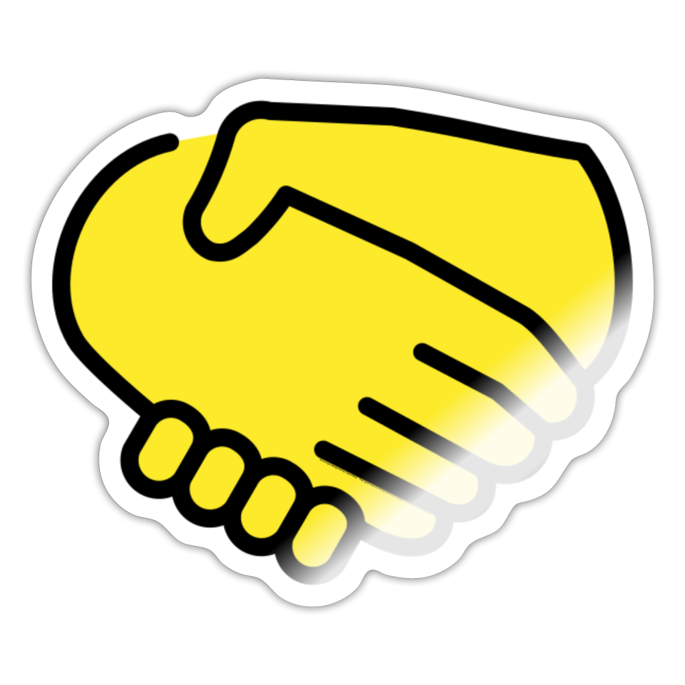 Handshake Moji Sticker - Emoji.Express - white glossy