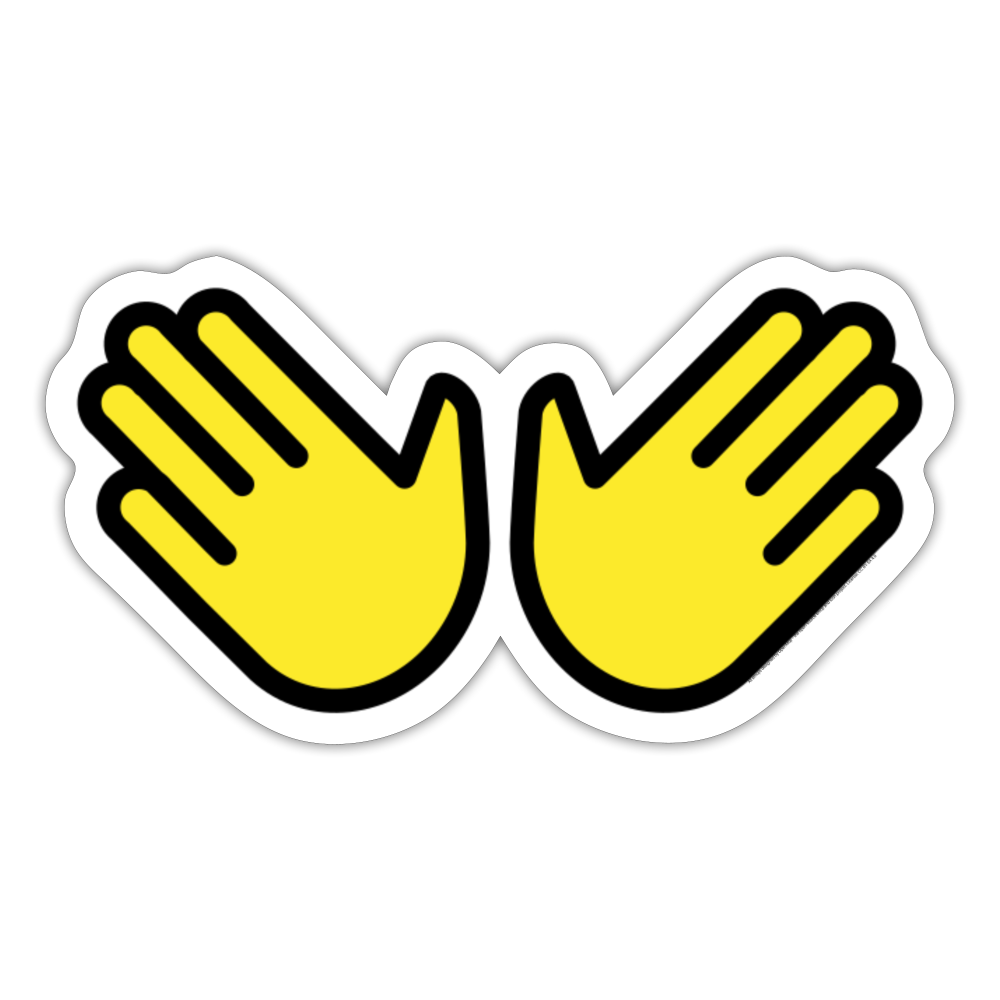 Open Hands Moji Sticker - Emoji.Express - white matte