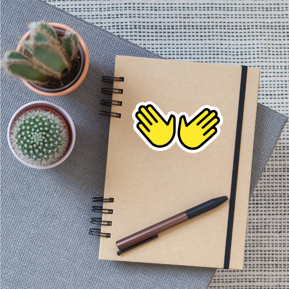 Open Hands Moji Sticker - Emoji.Express - white matte