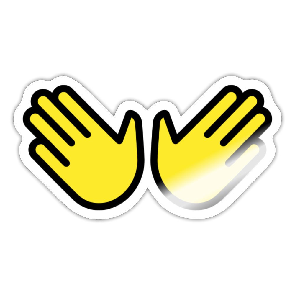 Open Hands Moji Sticker - Emoji.Express - white glossy