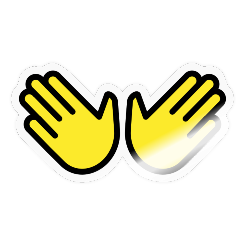 Open Hands Moji Sticker - Emoji.Express - transparent glossy