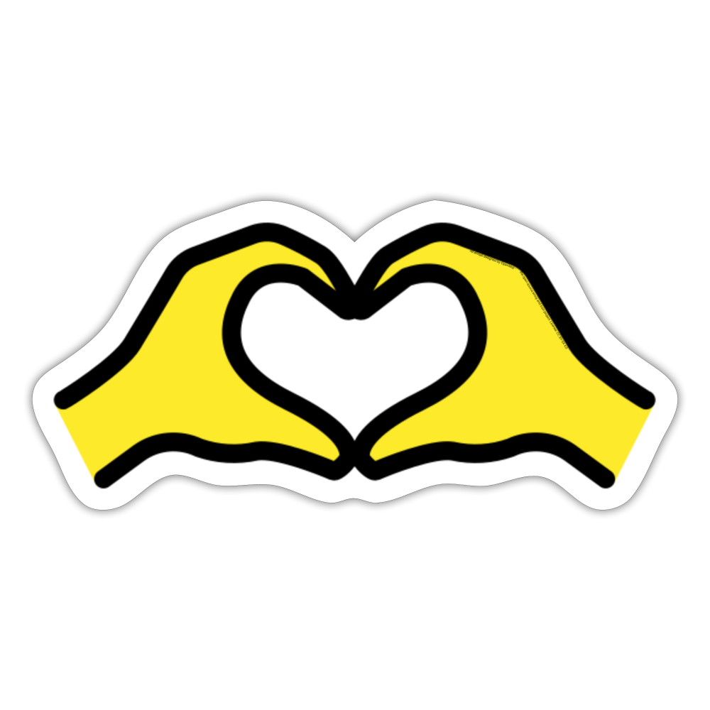 Heart Hands Moji Sticker - Emoji.Express - white matte