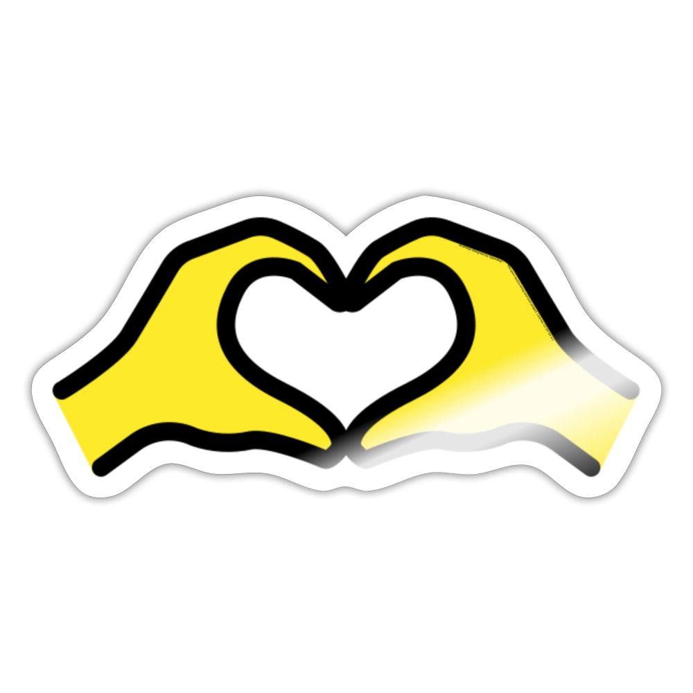 Heart Hands Moji Sticker - Emoji.Express - white glossy