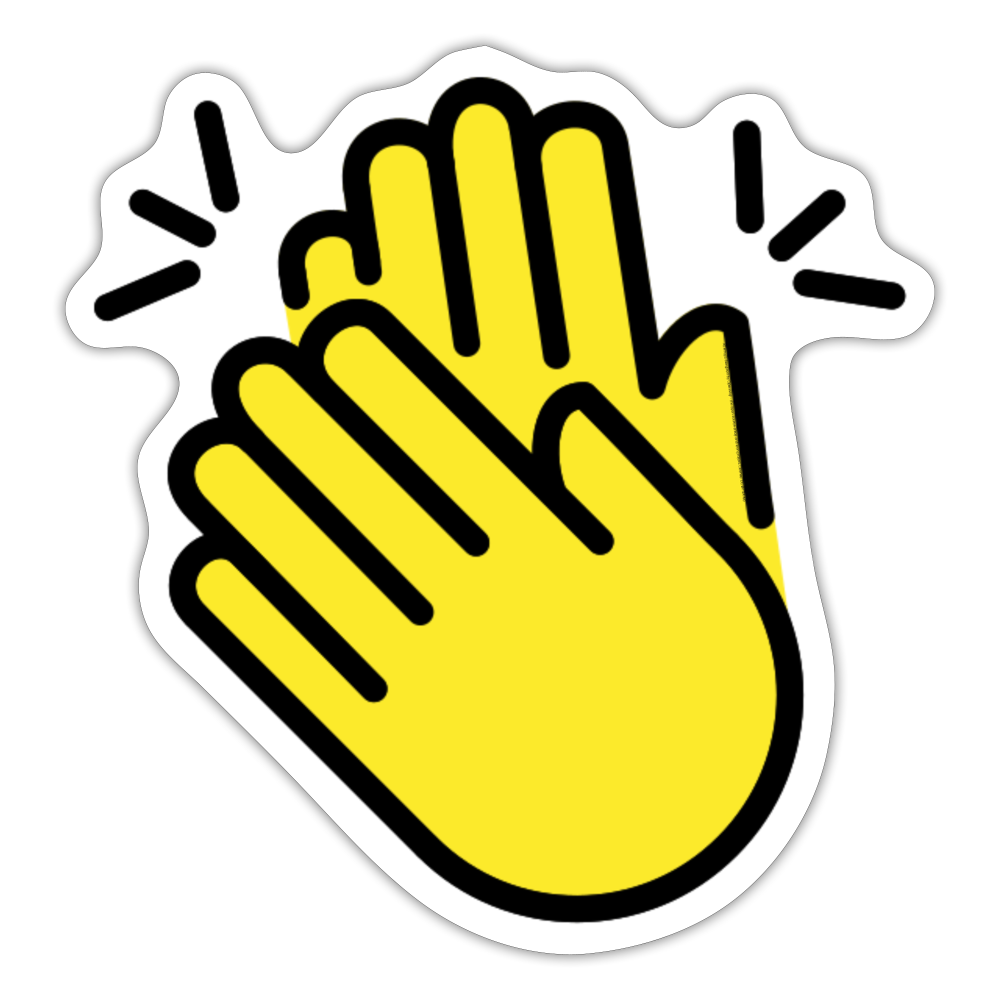 Clapping Hands Moji Sticker - Emoji.Express - white matte