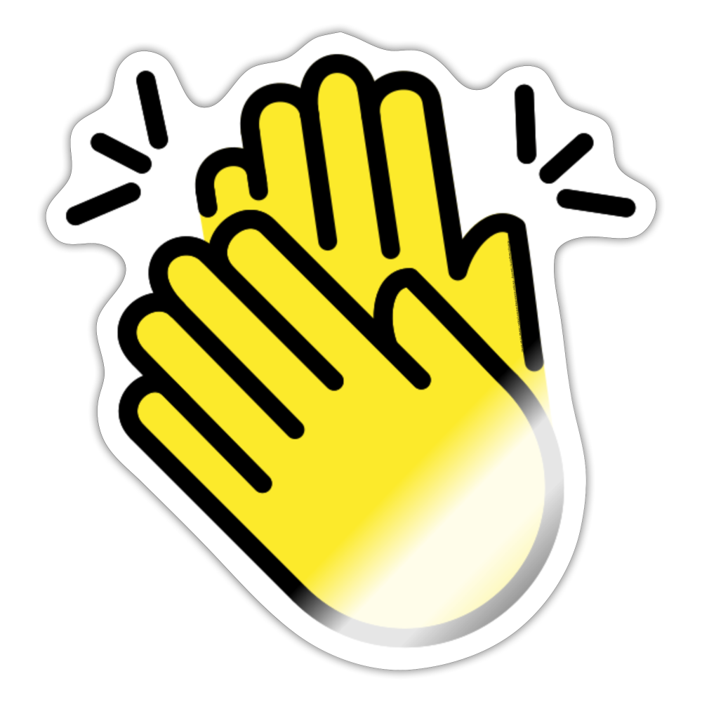 Clapping Hands Moji Sticker - Emoji.Express - white glossy