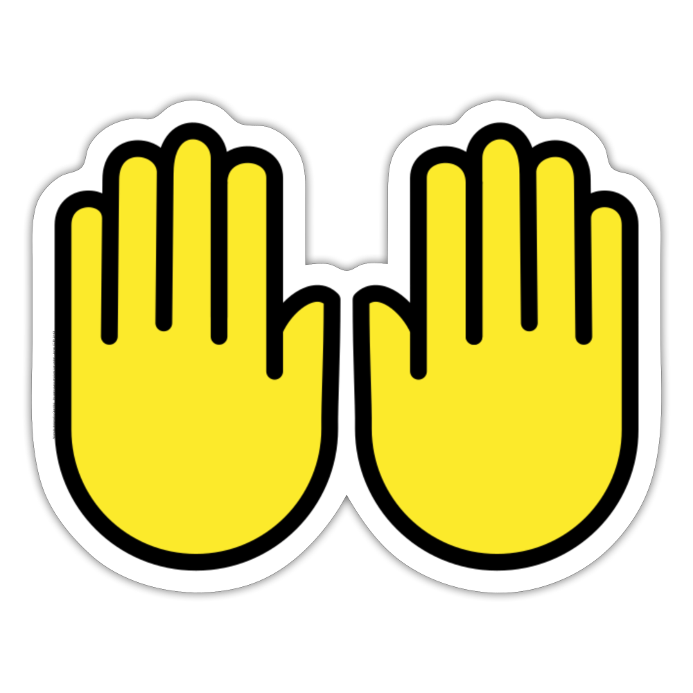 Raising Hands Moji Sticker - Emoji.Express - white matte