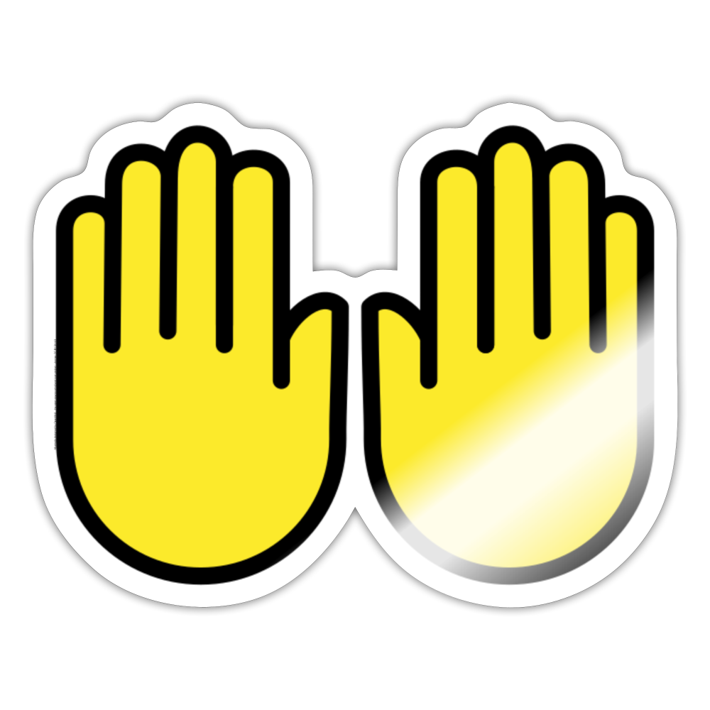 Raising Hands Moji Sticker - Emoji.Express - white glossy