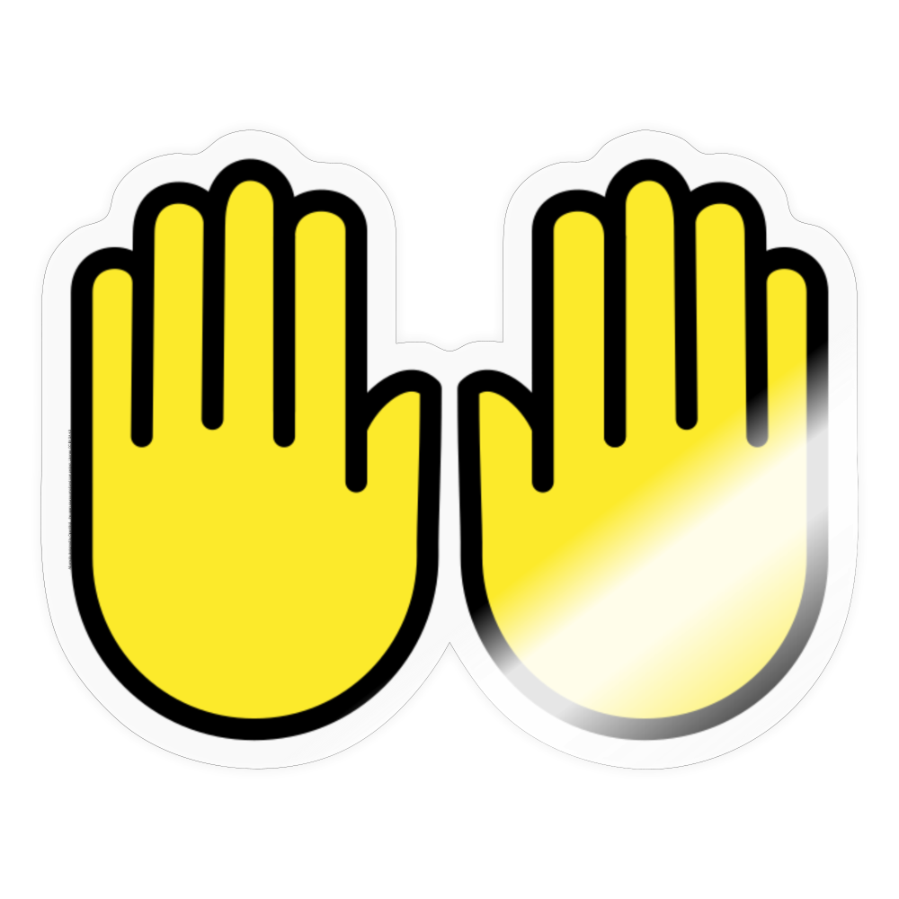 Raising Hands Moji Sticker - Emoji.Express - transparent glossy
