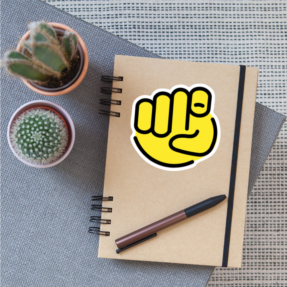 Index Point at the View Moji Sticker - Emoji.Express - white matte