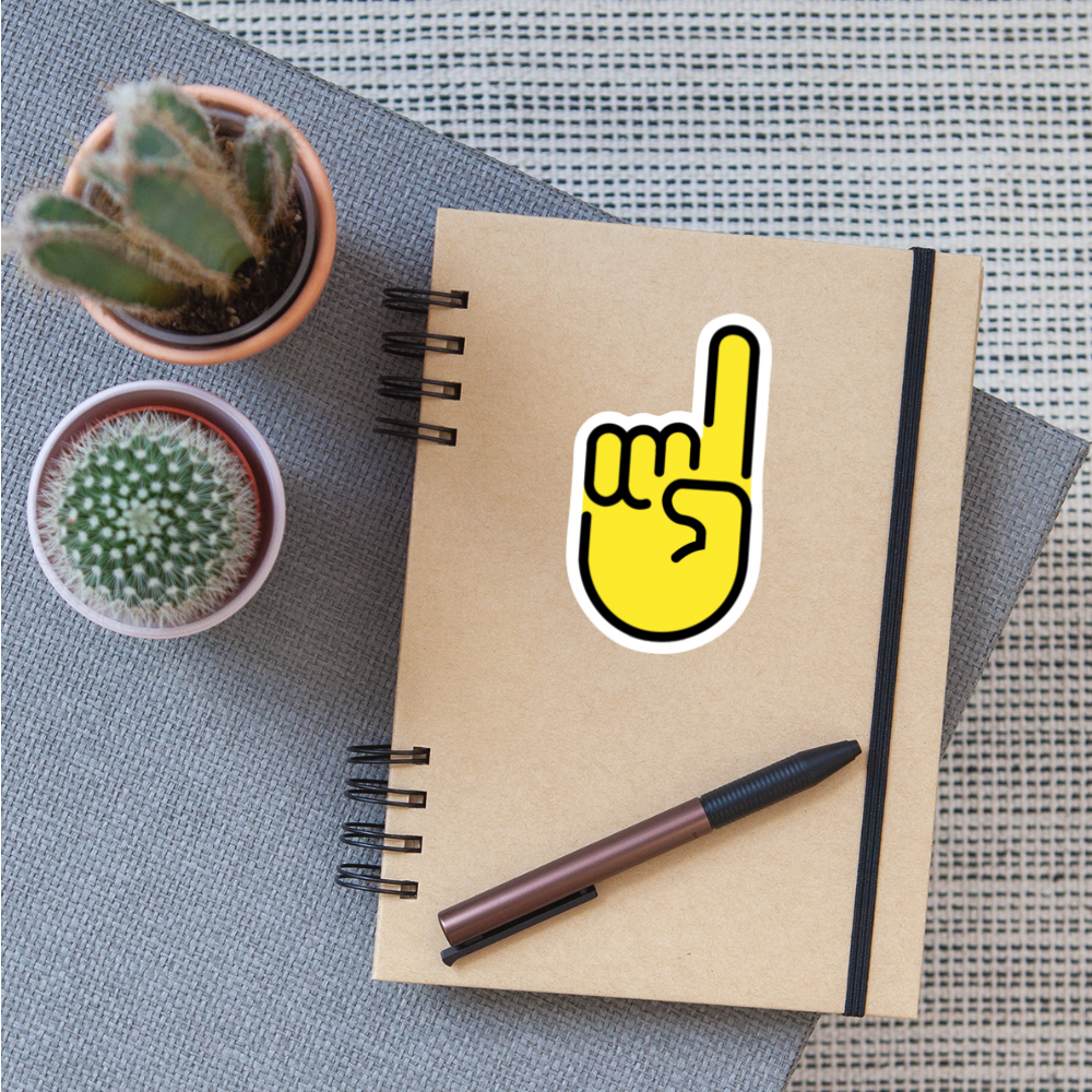 Index Pointing Up Moji Sticker - Emoji.Express - white matte