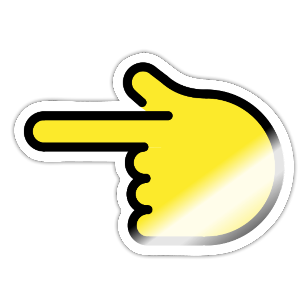 Backhand Index Pointing Left Moji Sticker - Emoji.Express - white glossy