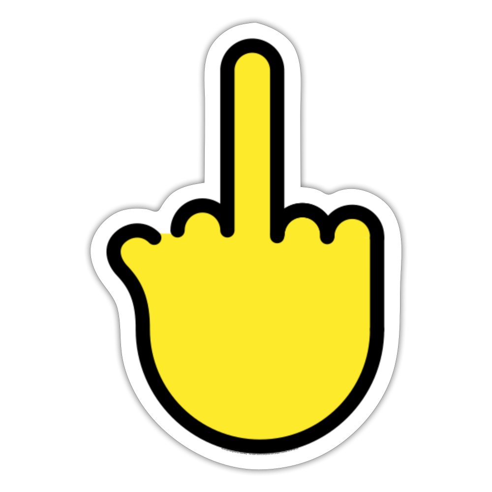 Middle Finger Moji Sticker - Emoji.Express - white matte