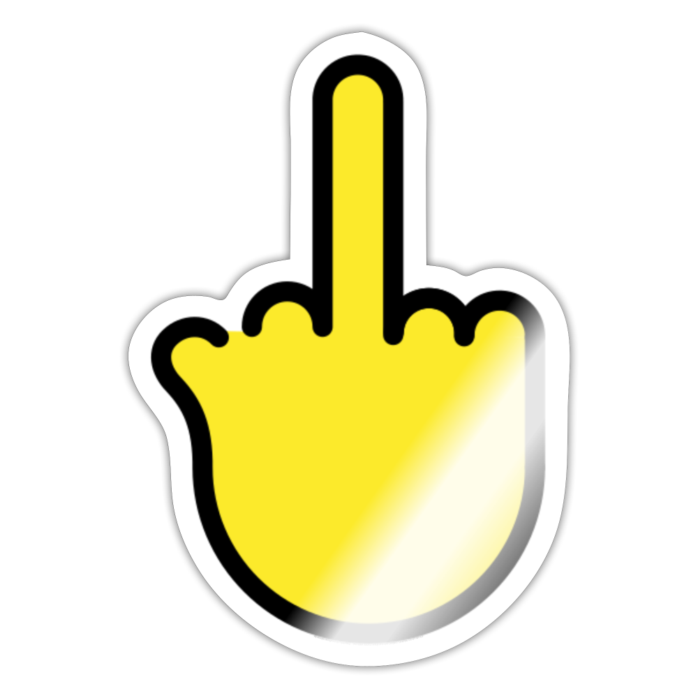 Middle Finger Moji Sticker - Emoji.Express - white glossy