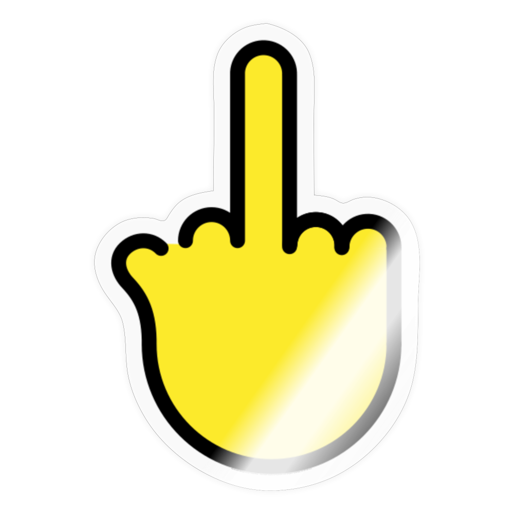 Middle Finger Moji Sticker - Emoji.Express - transparent glossy