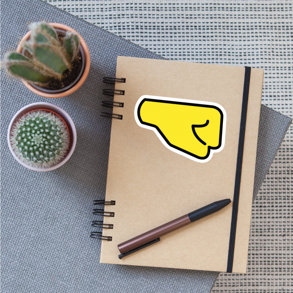 Right Facing Fist Moji Sticker - Emoji.Express - white matte