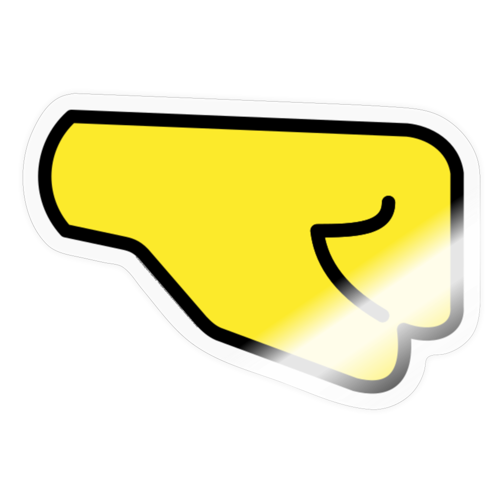 Right Facing Fist Moji Sticker - Emoji.Express - transparent glossy