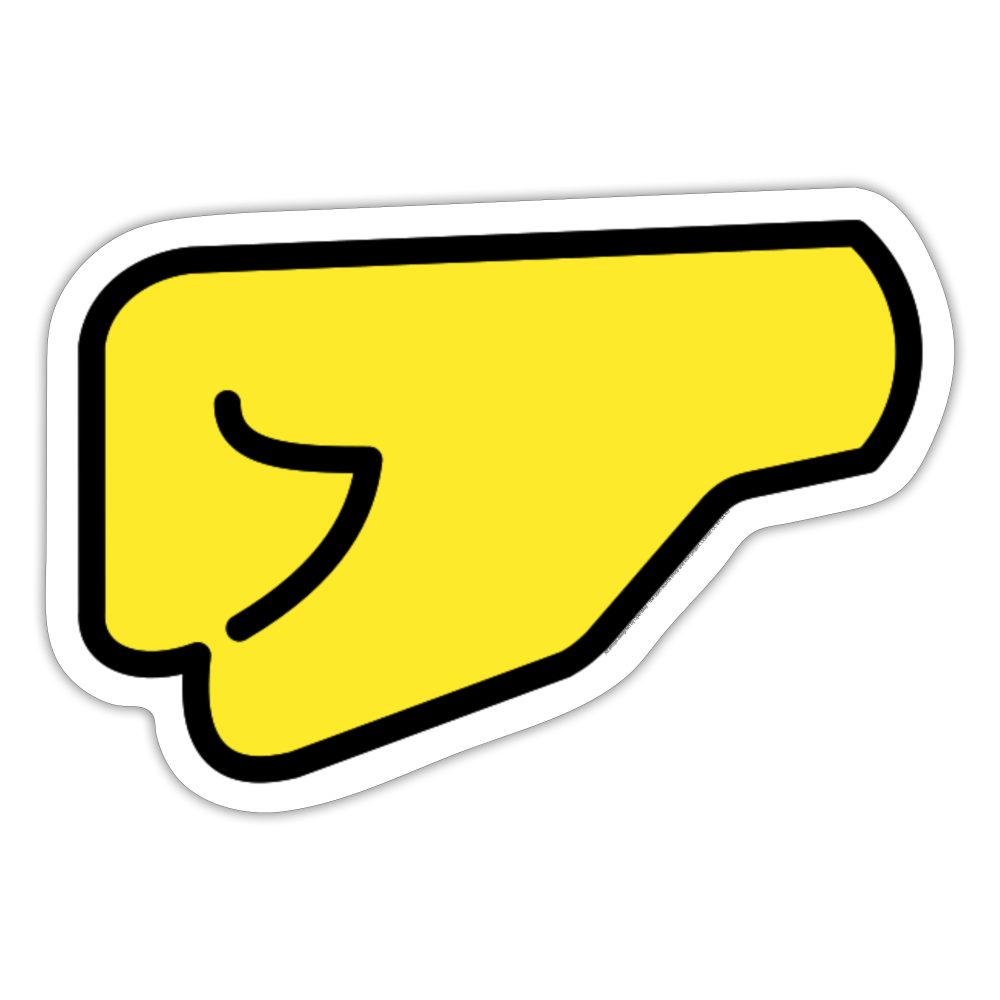 Left Facing Fist Moji Sticker - Emoji.Express - white matte