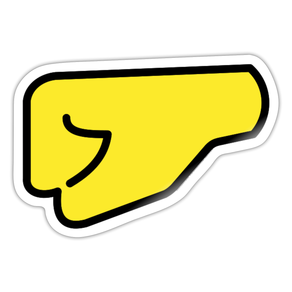 Left Facing Fist Moji Sticker - Emoji.Express - white glossy
