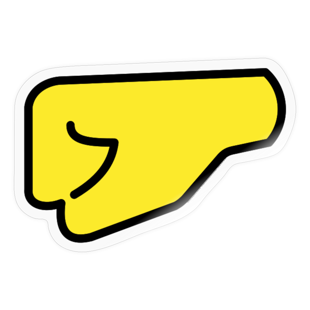 Left Facing Fist Moji Sticker - Emoji.Express - transparent glossy