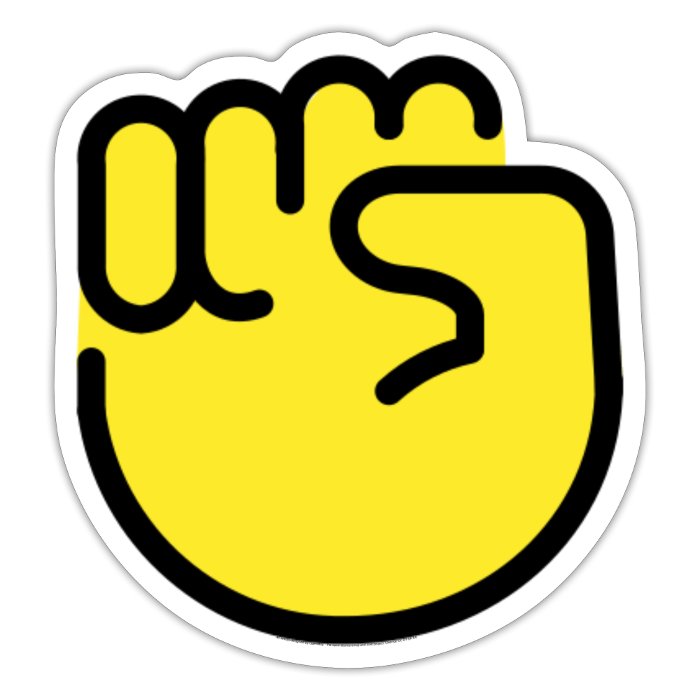 Raised Fist Moji Sticker - Emoji.Express - white matte