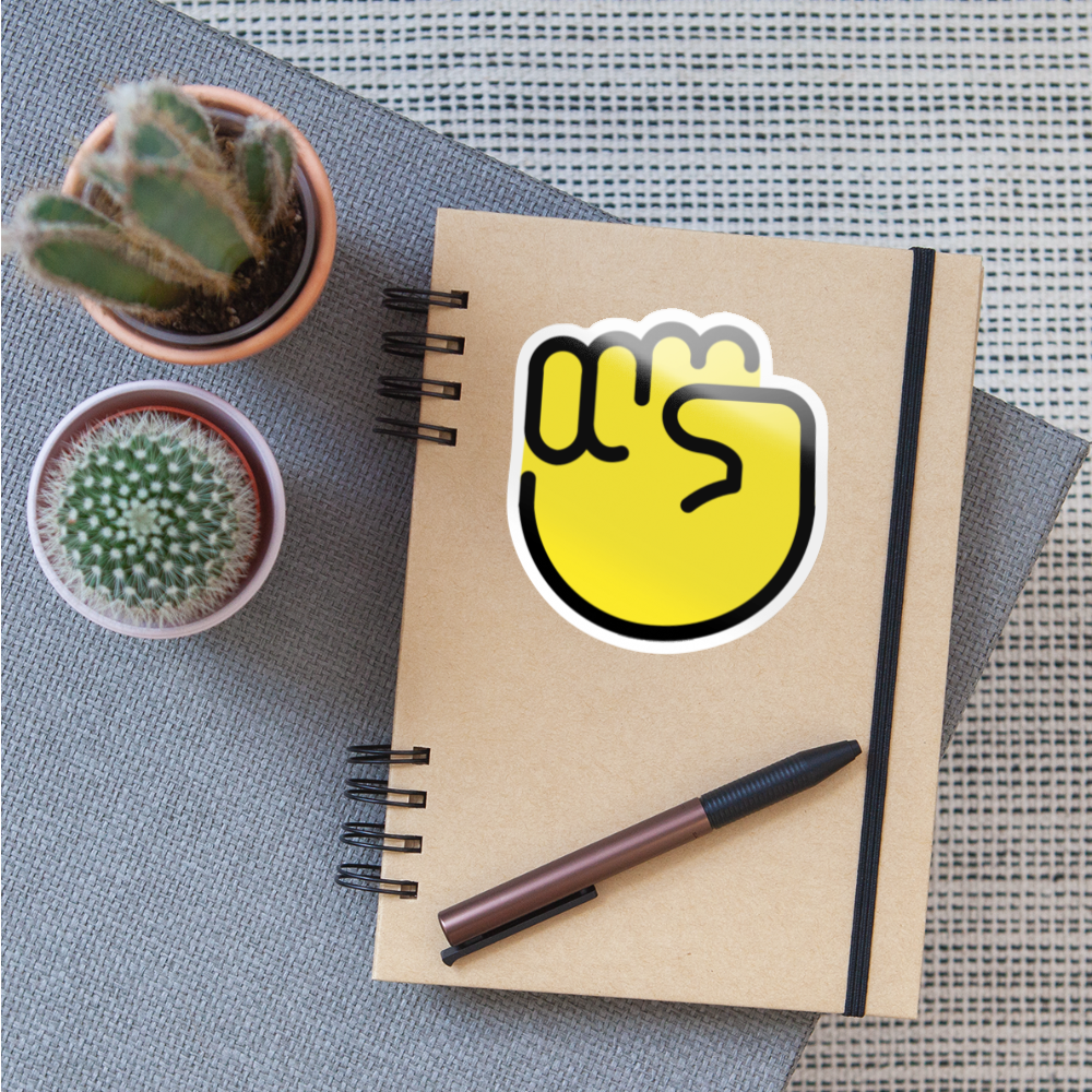 Raised Fist Moji Sticker - Emoji.Express - white glossy