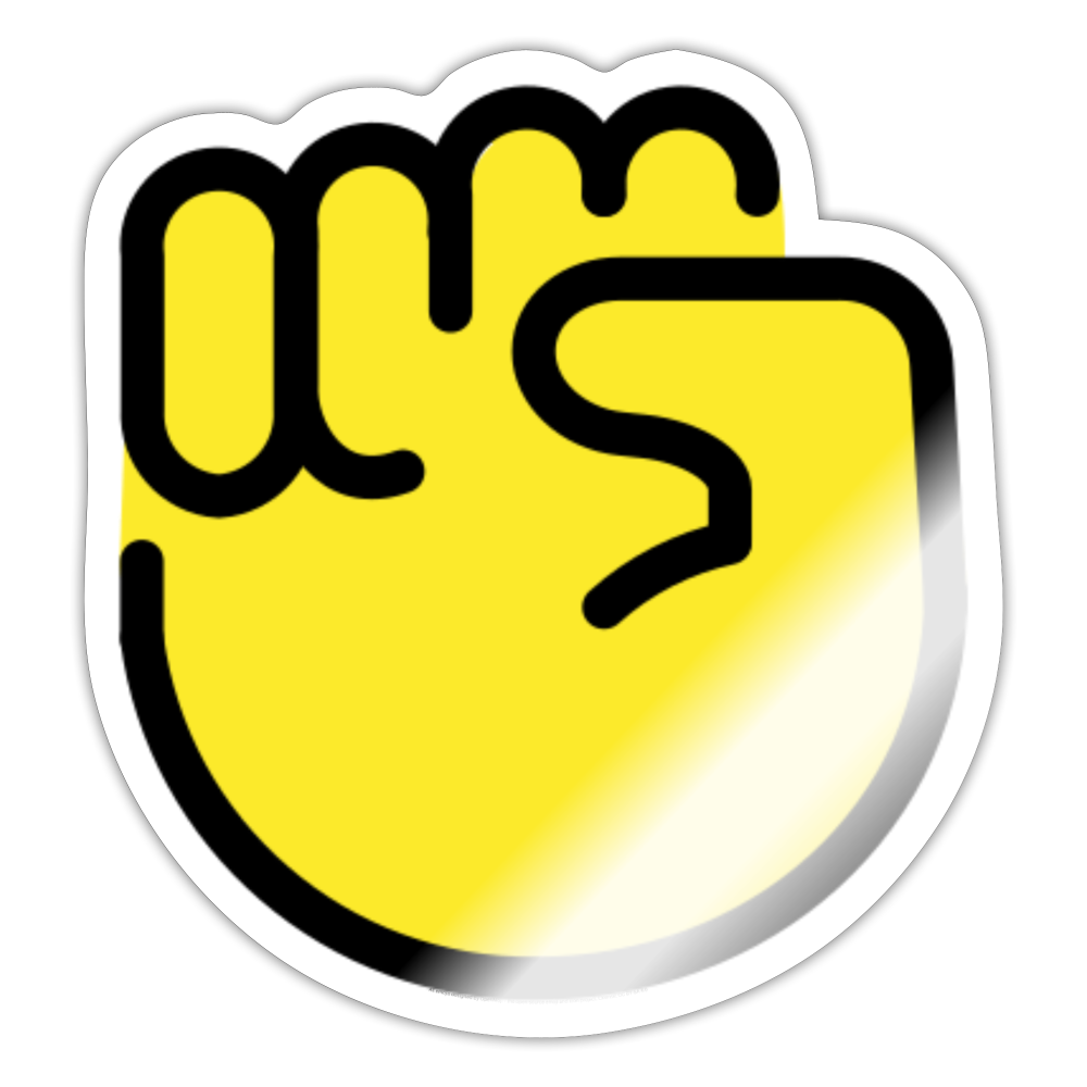 Raised Fist Moji Sticker - Emoji.Express - white glossy