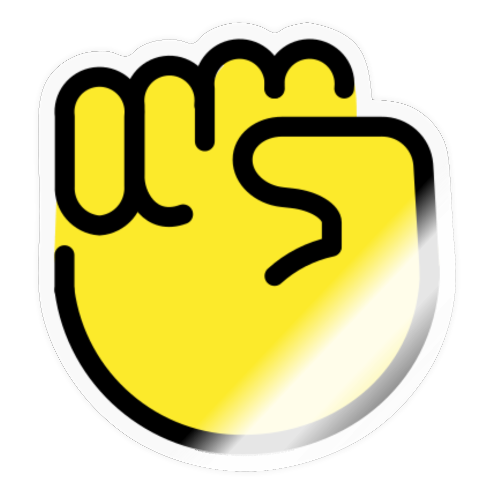 Raised Fist Moji Sticker - Emoji.Express - transparent glossy