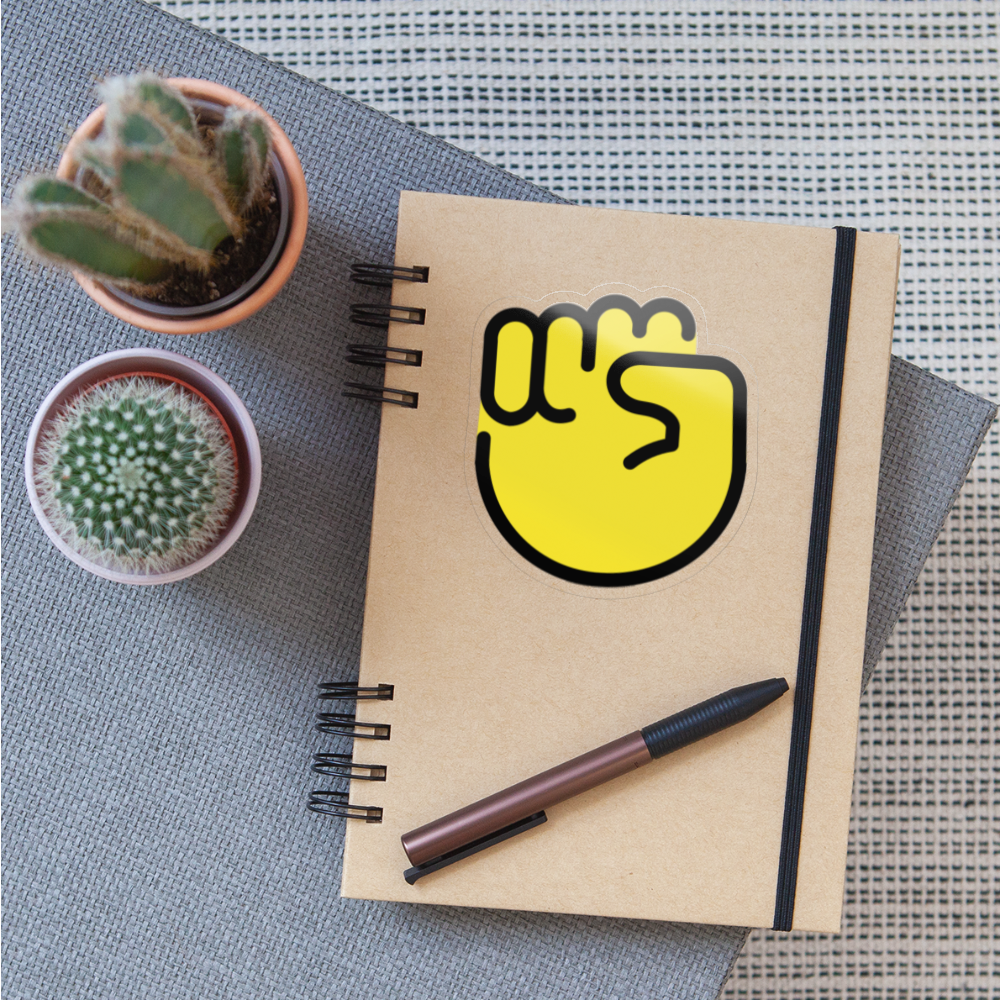 Raised Fist Moji Sticker - Emoji.Express - transparent glossy
