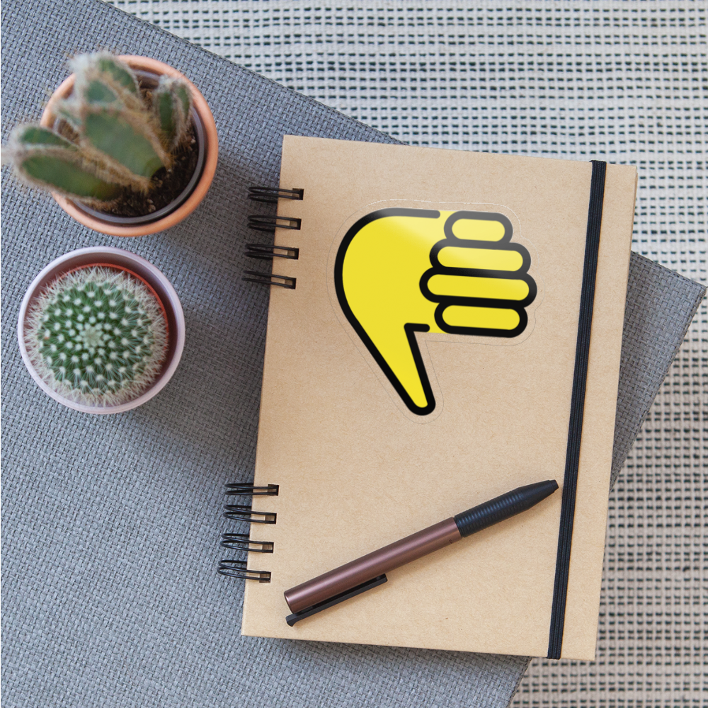 Thumbs Down Moji Sticker - Emoji.Express - transparent glossy