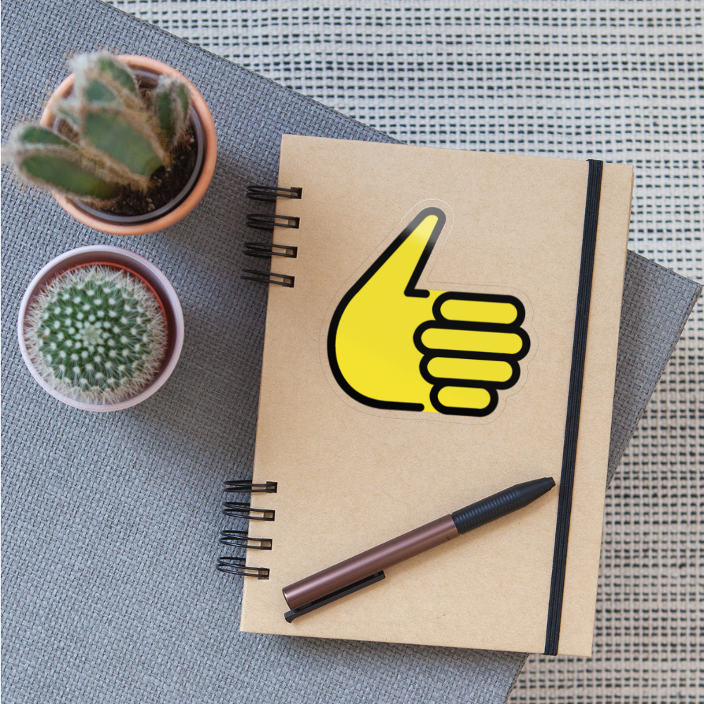 Thumbs Up Moji Sticker - Emoji.Express - transparent glossy